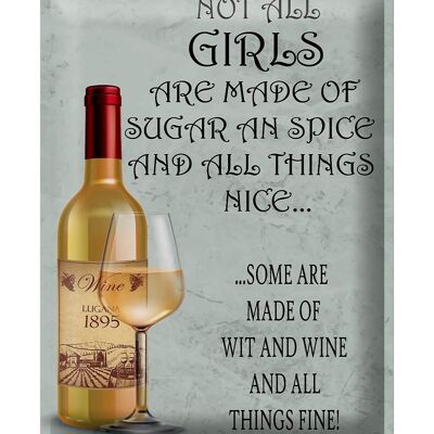 Blechschild Spruch 30x40cm not all girls made of sugar and