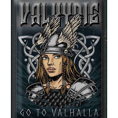 Blechschild Spruch 30x40cm Valkyrie go to Valhalla Wiking