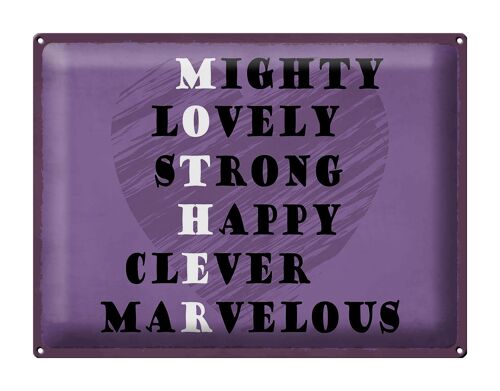 Blechschild Spruch 40x30cm Mother mighty lovely happy Mama