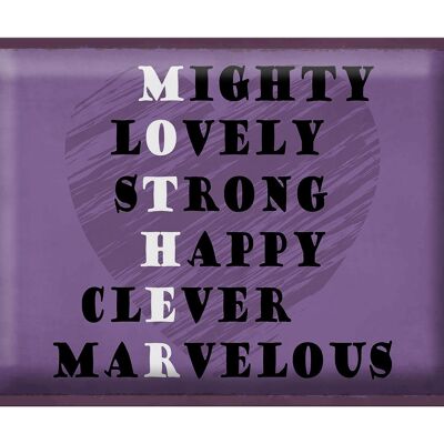 Blechschild Spruch 40x30cm Mother mighty lovely happy Mama