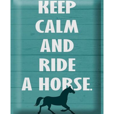 Blechschild Spruch 30x40cm keep calm and ride a horse Pferd