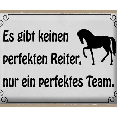 Blechschild Spruch 40x30cm es gibt keinen perfekten Reiter