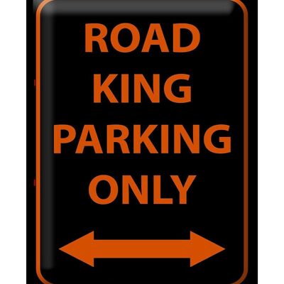 Cartel de chapa aviso 30x40cm road king solo estacionamiento