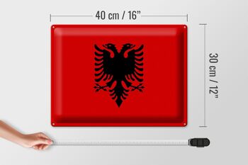 Signe en étain drapeau albanie 40x30cm drapeau de l'albanie 4