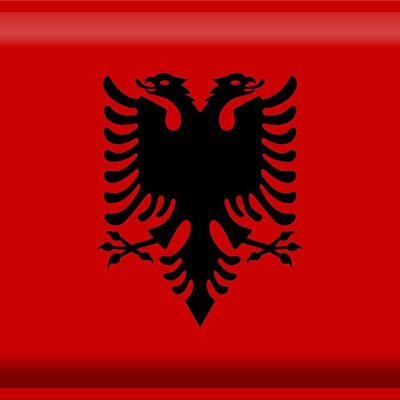 Cartel de chapa Bandera de Albania 40x30cm Bandera de Albania