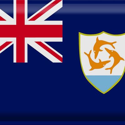 Blechschild Flagge Anguilla 40x30cm Flag of Anguilla