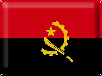 Signe en étain drapeau Angola 40x30cm drapeau de l'Angola 1