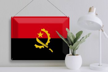 Signe en étain drapeau Angola 40x30cm drapeau de l'Angola 3