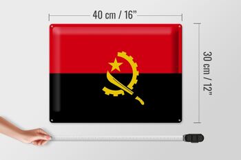 Signe en étain drapeau Angola 40x30cm drapeau de l'Angola 4