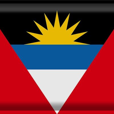 Targa in metallo Bandiera Antigua e Barbuda 40x30 cm Bandiera