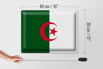 Signe en étain Drapeau de l'Algérie 40x30cm Drapeau de l'Algérie 4