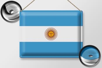 Drapeau de l'Argentine en étain, 40x30cm, drapeau de l'argentine 2