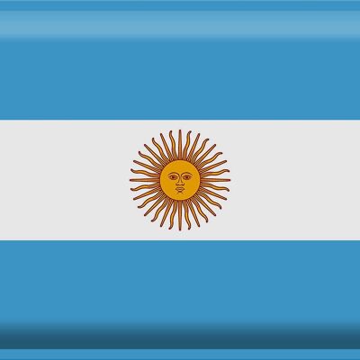 Cartel de chapa Bandera Argentina 40x30cm Bandera de Argentina
