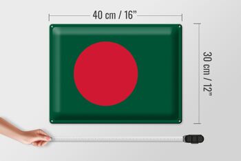 Signe en étain Drapeau du Bangladesh 40x30cm Drapeau du Bangladesh 4