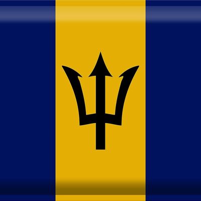 Blechschild Flagge Barbados 40x30cm Flag of Barbados