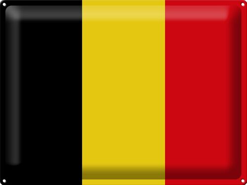 Blechschild Flagge Belgien 40x30cm Flag of Belgium