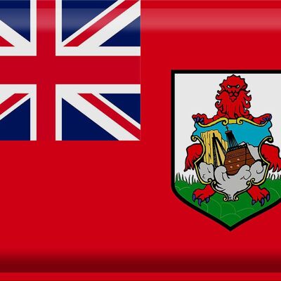 Signe en étain drapeau des Bermudes 40x30cm drapeau des Bermudes
