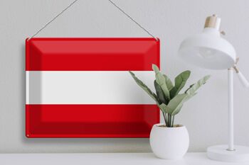 Signe en étain drapeau Autriche 40x30cm drapeau de l'autriche 3