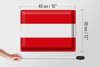 Signe en étain drapeau Autriche 40x30cm drapeau de l'autriche 4