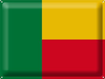 Signe en étain Drapeau Bénin 40x30cm Drapeau du Bénin 1