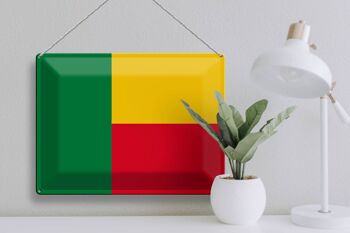 Signe en étain Drapeau Bénin 40x30cm Drapeau du Bénin 3