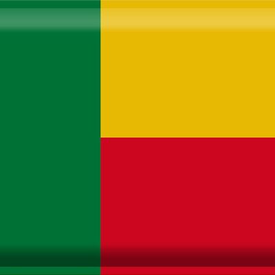 Targa in metallo Bandiera Benin 40x30 cm Bandiera del Benin