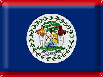 Signe en étain drapeau Belize 40x30cm drapeau du Belize 1