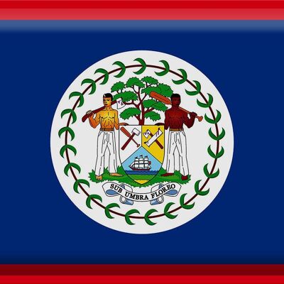 Signe en étain drapeau Belize 40x30cm drapeau du Belize