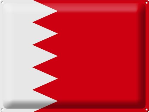 Blechschild Flagge Bahrain 40x30cm Flag of Bahrain Fahne