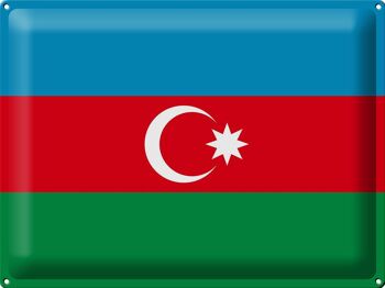 Signe en étain Drapeau de l'Azerbaïdjan 40x30cm Drapeau de l'Azerbaïdjan 1