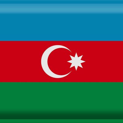 Targa in metallo Bandiera dell'Azerbaigian 40x30 cm Bandiera dell'Azerbaigian
