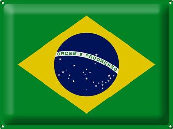 Signe en étain Drapeau du Brésil 40x30cm Drapeau du Brésil 1