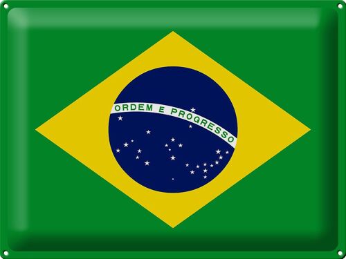 Blechschild Flagge Brasilien 40x30cm Flag of Brazil