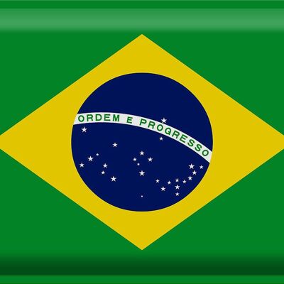 Cartel de chapa Bandera de Brasil 40x30cm Bandera de Brasil