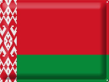 Drapeau de la Biélorussie en étain, 40x30cm, drapeau de la Biélorussie 1