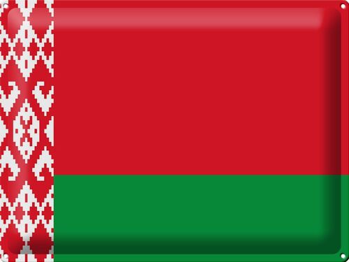 Blechschild Flagge Weißrussland 40x30cm Flag of Belarus