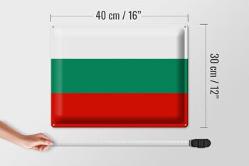 Signe en étain drapeau Bulgarie 40x30cm drapeau de la Bulgarie 4