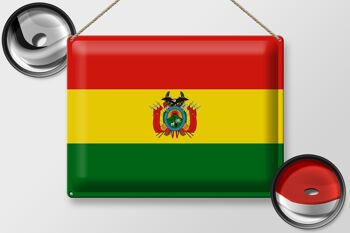 Signe en étain drapeau Bolivie 40x30cm drapeau de la Bolivie 2