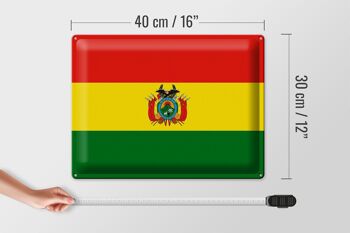 Signe en étain drapeau Bolivie 40x30cm drapeau de la Bolivie 4