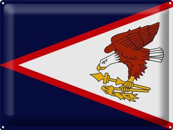 Drapeau en étain 40x30cm, drapeau des Samoa américaines 1