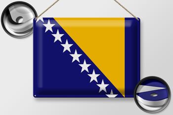 Drapeau de signe en étain, drapeau de la bosnie-herzégovine, 40x30cm 2