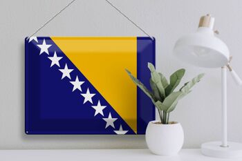 Drapeau de signe en étain, drapeau de la bosnie-herzégovine, 40x30cm 3