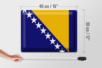 Drapeau de signe en étain, drapeau de la bosnie-herzégovine, 40x30cm 4