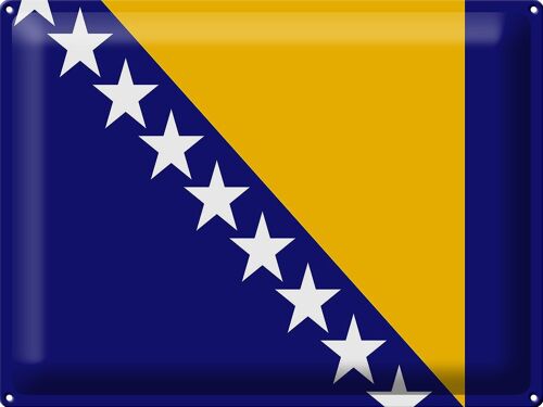 Blechschild Flagge Bosnien und Herzegowina 40x30cm Flag