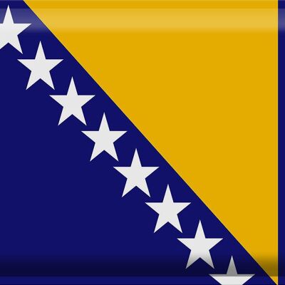 Blechschild Flagge Bosnien und Herzegowina 40x30cm Flag