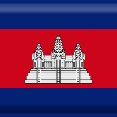 Targa in metallo Bandiera Cambogia 40x30 cm Bandiera della Cambogia