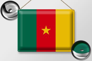 Signe en étain drapeau Cameroun 40x30cm drapeau du Cameroun 2