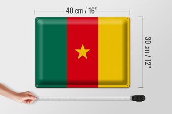 Signe en étain drapeau Cameroun 40x30cm drapeau du Cameroun 4