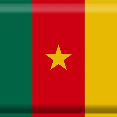 Blechschild Flagge Kamerun 40x30cm Flag of Cameroon