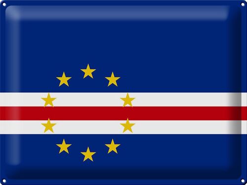 Blechschild Flagge Kap Verde 40x30cm Flag of Cape Verde